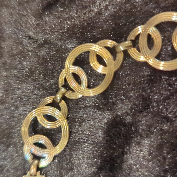 1940s Art Deco Signed Symmetallic 14kt Gold Sterling Necklace w Earrings Set - Picture 4 of 8